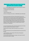 PROFESSIONAL ORIENTATION AND ETHICAL PRACTICE QUESTIONS WITH ACCURATE ANSWERS