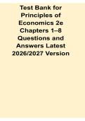 Test Bank for Principles of Economics 2e Chapters 1&ndash;8 Questions and Answers Study Guide Latest 2026&sol; 2027 Version Economics Exam Review Test Bank with Solution