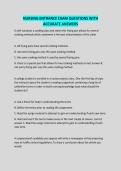 NURSING ENTRANCE EXAM QUESTIONS WITH ACCURATE ANSWERS