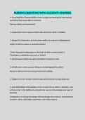 NURSING QUESTIONS WITH ACCURATE ANSWERS