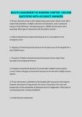 HEALTH ASSESSMENT IN NURSING CHAPTER 1 REVIEW QUESTIONS WITH ACCURATE ANSWERS