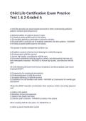 Child Life Certification Exam Practice Test 1 & 2-Graded A