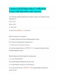 Commercial Refrigeration Certification Exam with Questions and Answers