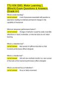 TTU KIN 3303 Motor Learning 1 &lpar;Blinch&rpar; Exam Questions & Answers &lpar;Grade A&plus;&rpar;&period;docx&NewLine;&NewLine;