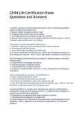 Child Life Certification Exam Questions and Answers