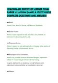 HEARING AID DISPENSER LICENSE FINAL&NewLine;PAPER 2026 EXAM Q AND A STUDY GUIDE&NewLine;COMPLETE QUESTIONS AND ANSWERS&NewLine;