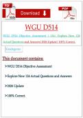 WGU D514 Objective Assessment &vert; OA&vert; Explore New 126 Actual Questions and Answers&vert;2026 Update&vert; 100&percnt; Correct&period;