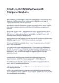 Child Life Certification Exam with Complete Solutions
