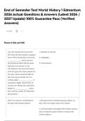 End of Semester Test World History 1 Edmentum 2026 Actual Questions & Answers &lpar;Latest 2026 &sol; 2027 Update&rpar; 100&percnt; Guarantee Pass &lpar;Verified Answers&rpar;