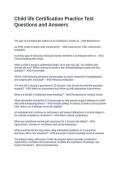 Child life Certification Practice Test Questions and Answers