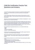Child life Certification Practice Test Questions and Answers