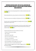 DEFENSIVE DRIVING SCHOOL TEST&vert;ACTUAL QUESTIONS AND VERIFIED ANSWERS&vert;GRADED A&plus;&vert;PASS ON FIRST ATTEMPT&vert;NEWEST 2026 UPDATE&excl;&excl;&excl;&excl;&excl;&excl;&excl;