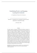 Establishing Positive and Engaging Learning Environments &ndash; Educational Practice and Classroom Management Study Notes