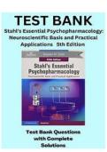 Stahl&rsquo;s Essential Psychopharmacology Exam Prep&colon; 2026 Test Bank &lpar;Verified&rpar;