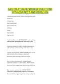 BASI PILATES REFORMER QUESTIONS WITH CORRECT ANSWERS 2026