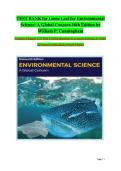 Test Bank for Environmental Science 16th Edition by Cunningham &lpar;Chapters 1-25&rpar;