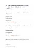 NICET Highway Construction Inspector Level III Exam with Questions and Answers