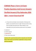 COMSAE Phase 1 Form 114 Exam &NewLine;Practice Questions And Correct Answers &NewLine;&lpar;Verified Answers&rpar; Plus Rationales 2026 &NewLine;Q&A &vert; Instant Download Pdf 