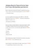 Alabama Board of Funeral Service State Law Exam with Questions and Answers