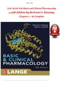 BASIC AND CLINICAL PHARMACOLOGY 15TH EDITION BY BERTRAM G&period; KATZUNG &ndash; CHAPTERS 1&ndash;66 COMPLETE TEST BANK COMPREHENSIVE PRACTICE QUESTIONS AND EXAM PREPARATION MATERIAL
