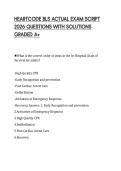 HEARTCODE BLS ACTUAL EXAM SCRIPT&NewLine;2026 QUESTIONS WITH SOLUTIONS&NewLine;GRADED A&plus;
