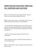 HEARTCODE BLS EXAM STUDY GUIDE 2026&NewLine;FULL QUESTIONS AND SOLUTIONS&NewLine;