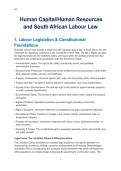 IEB exam focused notes for grade 12 Business Studies&colon; Human capital and South African Labour Law part 1