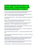 CA DMV WRITTEN TEST Question and&NewLine;Answer 2026 &vert; Latest Questions with&NewLine;Complete Explanations &vert; Grade A&plus;