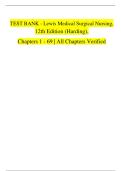TEST BANK FOR LEWIS MEDICAL-SURGICAL NURSING 12TH EDITION BY MARIANN M&period; HARDING CHAPTERS 1-69 ALL CHAPTERS VERIFIED