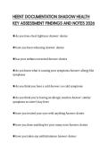 HEENT DOCUMENTATION SHADOW HEALTH&NewLine;KEY ASSESSMENT FINDINGS AND NOTES 2026&NewLine;