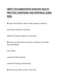 HEENT DOCUMENTATION SHADOW HEALTH&NewLine;PRACTICE QUESTIONS AND RATIONALE GUIDE&NewLine;2026