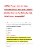 COMSAE Phase 1 Form 104 Exam &NewLine;Practice Questions And Correct Answers &NewLine;&lpar;Verified Answers&rpar; Plus Rationales 2026 &NewLine;Q&A &vert; Instant Download Pdf