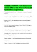 DANGEROUS GOODS TEST Question and Answer&NewLine;2026 &vert; Comprehensive Study Pack with Detailed&NewLine;Rationales &vert; A&plus; Verified