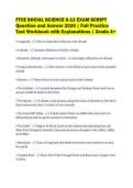 FTCE SOCIAL SCIENCE 6-12 EXAM SCRIPT&NewLine;Question and Answer 2026 &vert; Full Practice&NewLine;Test Workbook with Explanations &vert; Grade A&plus;