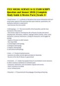 FTCE SOCIAL SCIENCE 6-12 EXAM SCRIPT&NewLine;Question and Answer 2026 &vert; Complete&NewLine;Study Guide & Review Pack &vert; Grade A&plus;