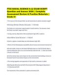 FTCE SOCIAL SCIENCE 6-12 EXAM SCRIPT&NewLine;Question and Answer 2026 &vert; Complete&NewLine;Assessment Review & Practice Materials &vert;&NewLine;Grade A&plus;