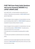 CUSP T&D Exam Study Guide Questions &NewLine;and Correct Answers&vert;&vert; GRADED A&plus;&vert;&vert; &NewLine;LATEST UPDATE 2026 