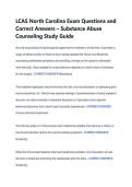 LCAS North Carolina Exam Questions and &NewLine;Correct Answers &ndash; Substance Abuse &NewLine;Counseling Study Guide 
