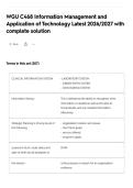 WGU C468 Information Management and Application of Technology Latest 2026&sol;2027 with complete solution