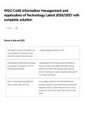 WGU C468 Information Management and Application of Technology Latest 2026&sol;2027 with complete solution