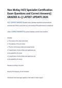 Nan McKay HCV Specialist Certification &NewLine;Exam Questions and Correct Answers&vert;&vert; &NewLine;GRADED A&plus;&vert;&vert; LATEST UPDATE 2026 