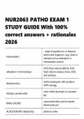 NUR2063 PATHO EXAM 1 STUDY GUIDE With 100&percnt; correct answers 2026