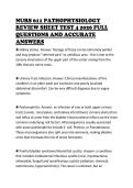 NURS 611 PATHOPHYSIOLOGY&NewLine;REVIEW SHEET TEST 4 2026 FULL&NewLine;QUESTIONS AND ACCURATE&NewLine;ANSWERS&NewLine;