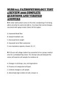 NURS 611 PATHOPHYSIOLOGY TEST&NewLine;4 REVIEW 2026 COMPLETE&NewLine;QUESTIONS AND VERIFIED&NewLine;ANSWERS