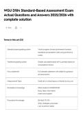 WGU D184 Standard-Based Assessment Exam Actual Questions and Answers 2025&sol;2026 with complete solution