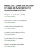 NURS 612 EXAM 2 CERTIFICATION EVALUATION&NewLine;EXAMS 2026 COMPLETE QUESTIONS AND&NewLine;ANSWERS GUARANTEED TO PASS&NewLine;