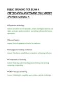 PUBLIC SPEAKING TOP EXAM 4 &NewLine;CERTIFICATION ASSESSMENT 2026 VERIFIED &NewLine;ANSWERS GRADED A&plus; 