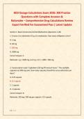HESI Dosage Calculations Exam 2026&colon; 300 Practice Questions with Complete Answers &  Rationales &ndash; Comprehensive Drug Calculations Review Expert Verified For Guaranteed Pass &vert; Latest Update 