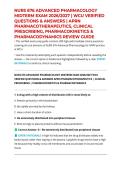 NURS 676 ADVANCED PHARMACOLOGY MIDTERM EXAM 2026&sol;2027 &vert; WCU VERIFIED QUESTIONS & ANSWERS &vert; APRN PHARMACOTHERAPEUTICS&comma; CLINICAL PRESCRIBING&comma; PHARMACOKINETICS & PHARMACODYNAMICS REVIEW GUIDE