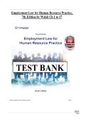 Employment Law for Human Resource Practice 7th Edition Test Bank &vert; Complete Exam Prep Questions and Answers &vert; Latest HR Employment Law Study Guide